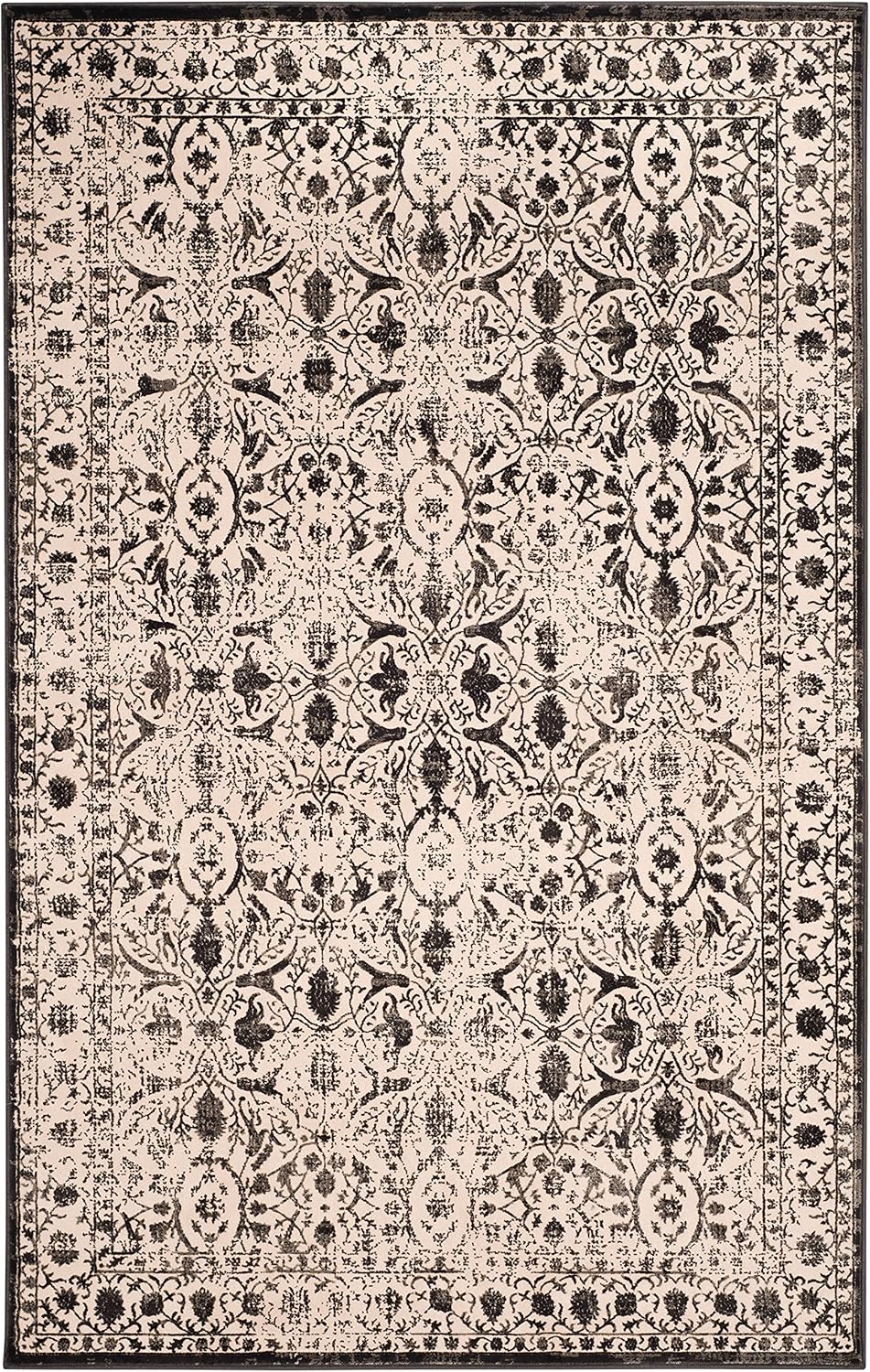 SAFAVIEH Brilliance Collection 5'1" x 7'6" Cream / Black BRL502C Vintage Oriental Area Rug