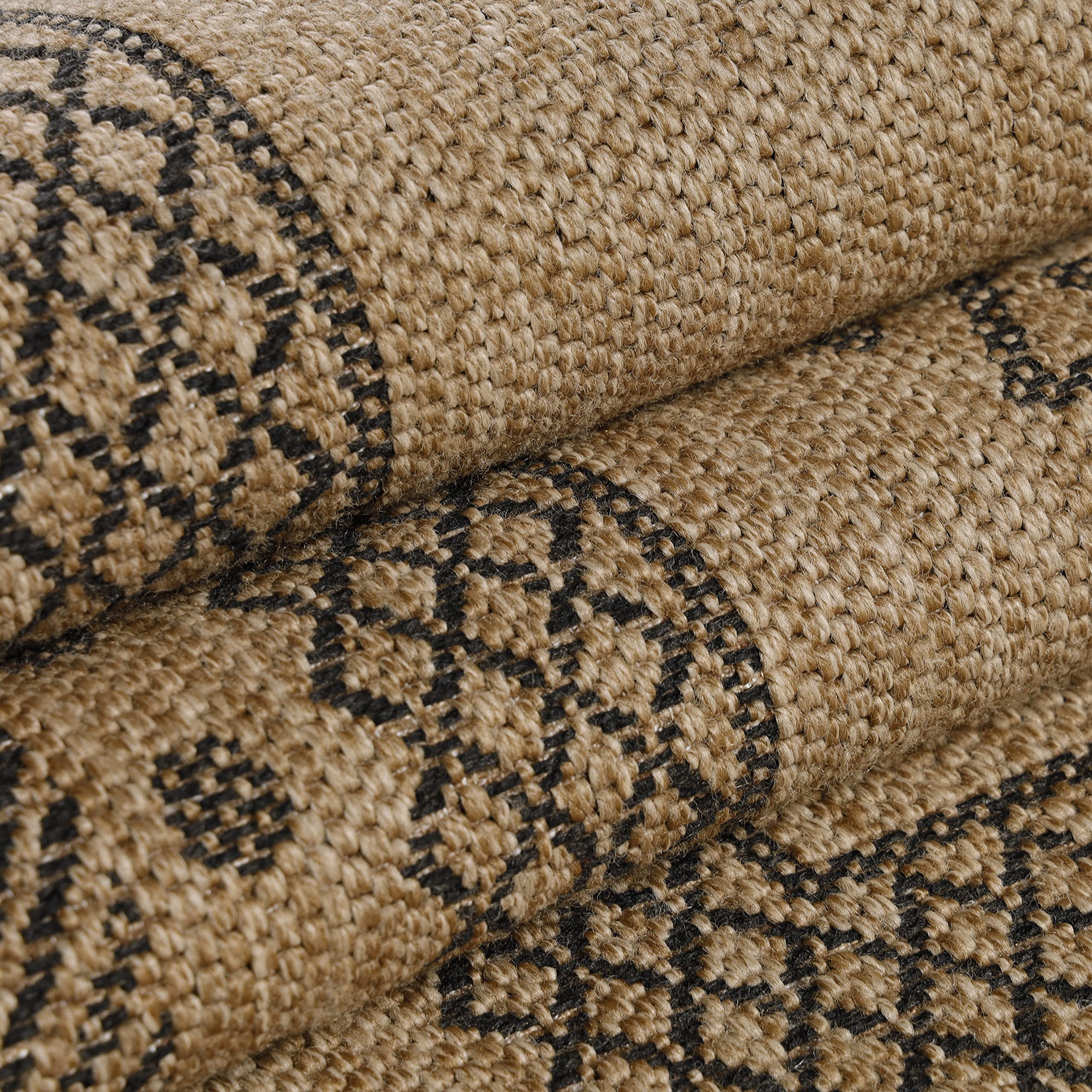HomebyHome Tapis Outdoor 160x230 cm, Grand Tapis Effet Jute, résistant aux Conditions climatiques, idéal pour Salon, Jardin et terrasse