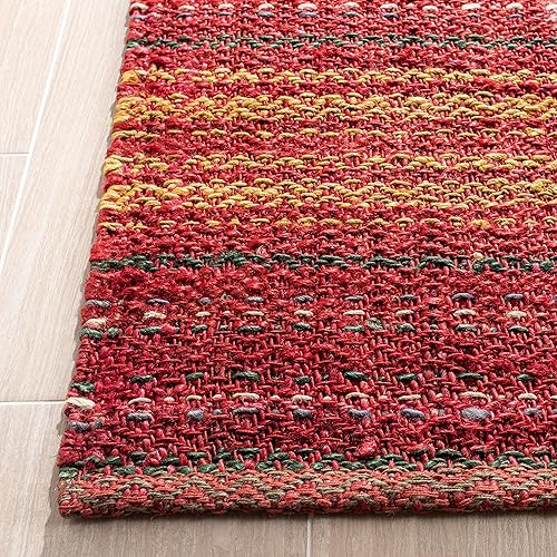 Miniatura 3 de SAFAVIEH Natural Fiber Collection - Alfombra de pasillo de 2 pies 6 pulgadas x 8 pies, rojo y dorado, hecho a mano, ideal para zonas de alto tráfico