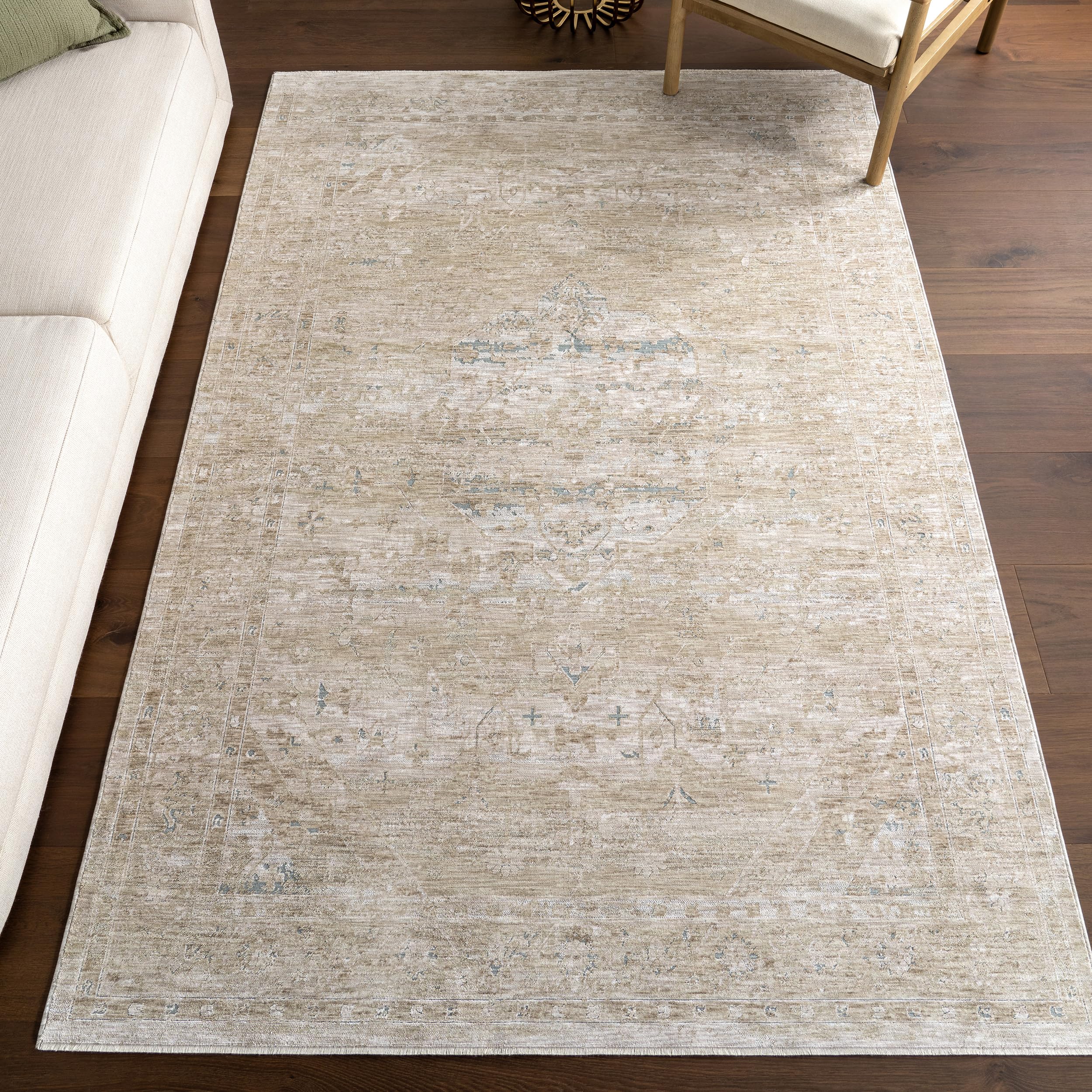 Tapis de couloir chic beige clair texture de qualite 61x243 cm