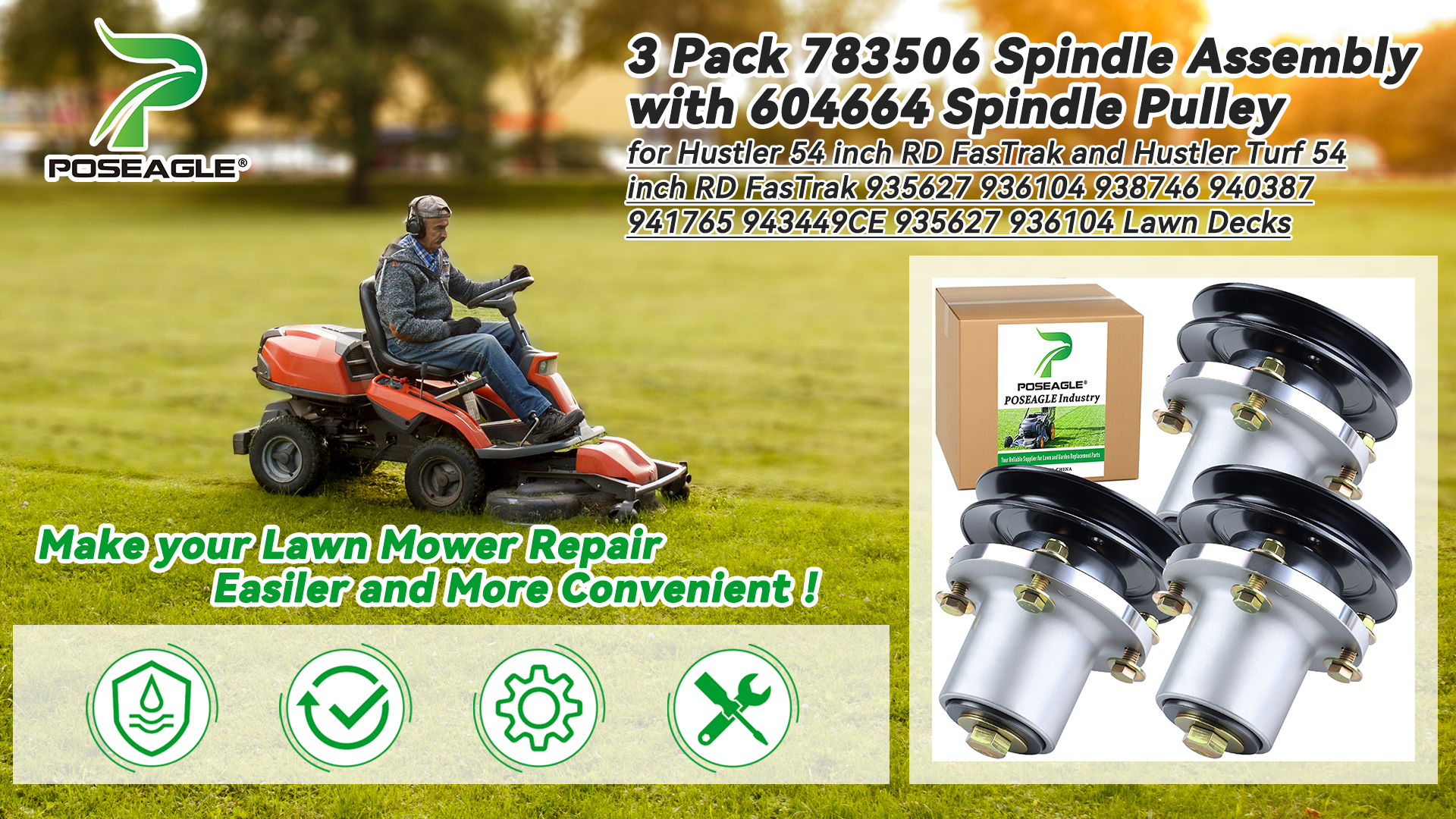 Amazon.com : POSEAGLE 3 Pack 783506 Spindle Assembly with 604664