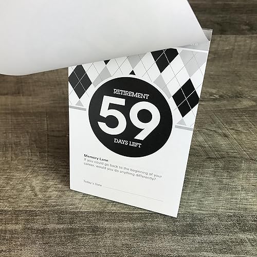 Miniatura 7 de Calendario de cuenta regresiva de jubilación, 5.75 x 3.75 pulgadas, calendario de escritorio de cuenta regresiva en blanco y negro (blanco y negro,