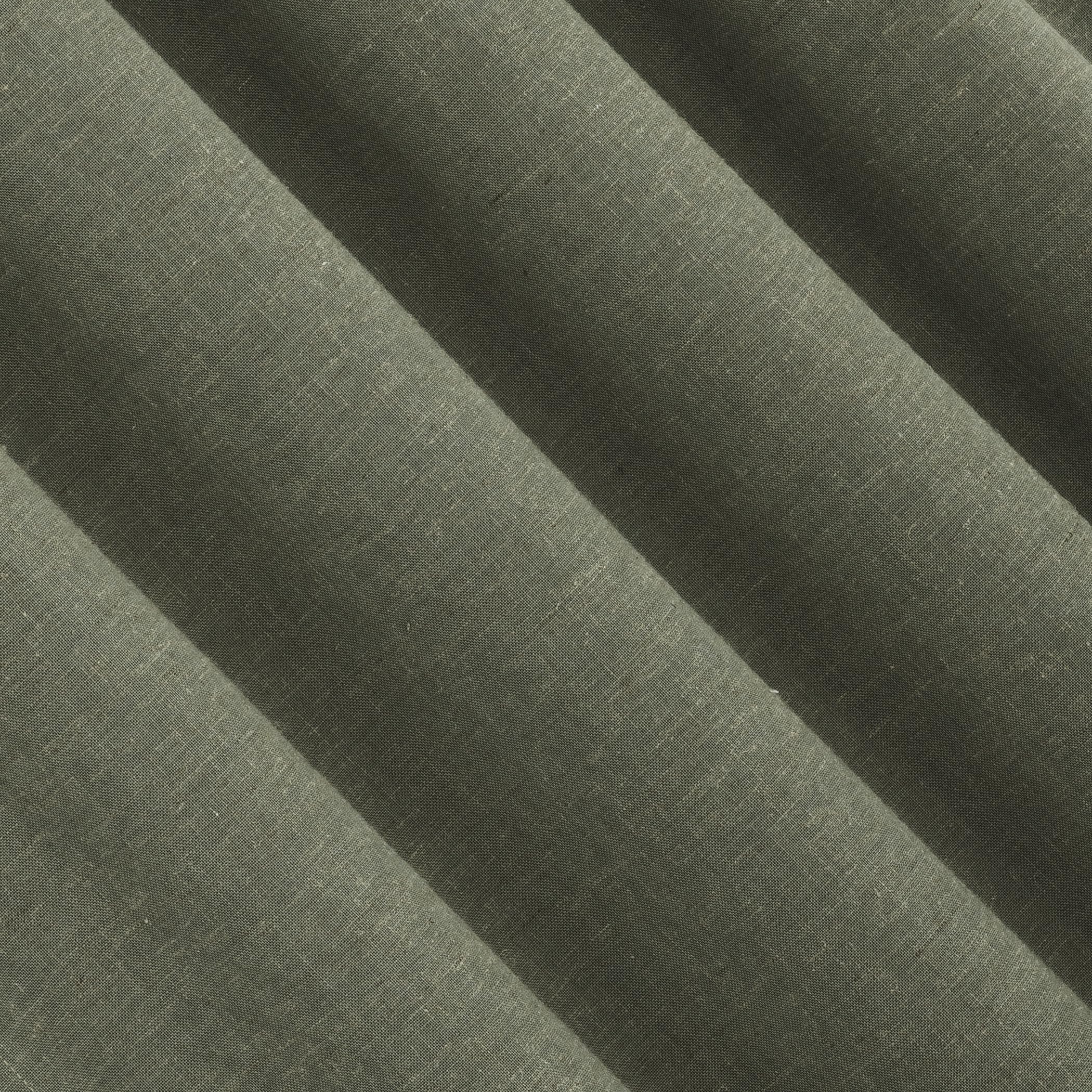 Sun Zero Treviso Panneau de Rideau en Lin mélangé avec Fermeture magnétique 100% occultant avec Languette arrière, 101,6 x 243,8 cm, Vert Mousse