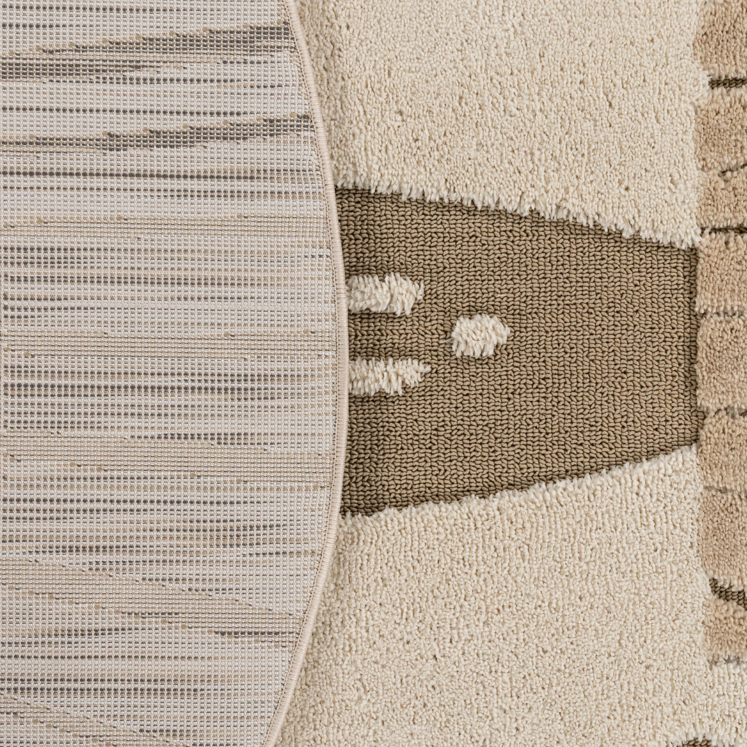 Paco Home Alfombra para habitación Infantil Efecto 3D Alfombra Resistente Tonos Naturales, tamaño:160 cm (Redondo), Color:Cream (león)