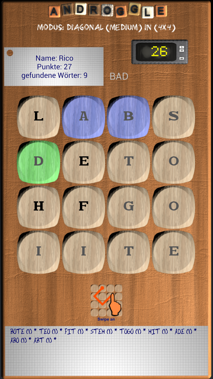 Androggle Pro DE - Boggle-App im Amazon Appstore