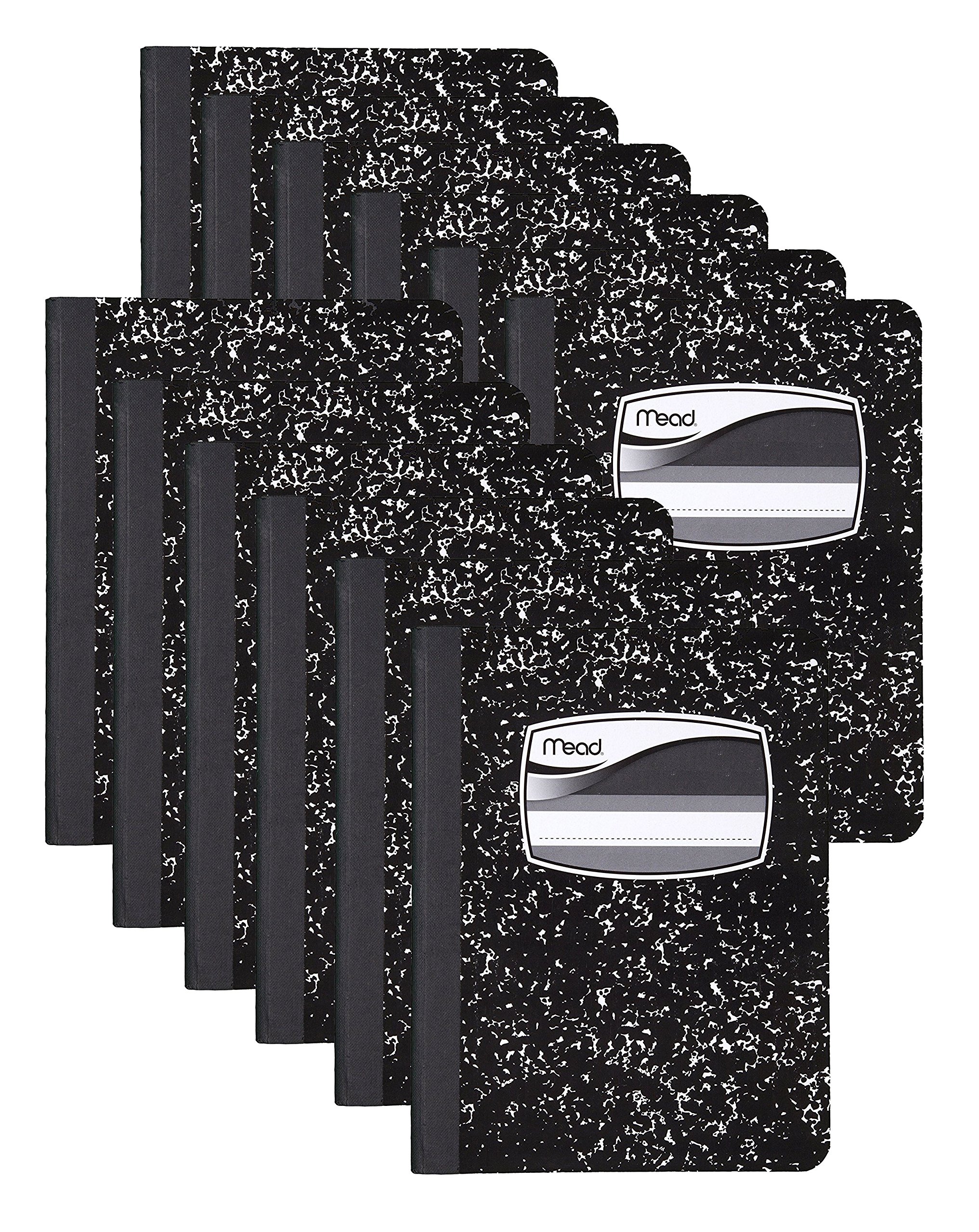 Mead Square Deal Black Marble Memo Book, 3 1/4" x 4 1/2", 50 Sheets (12 Pack)