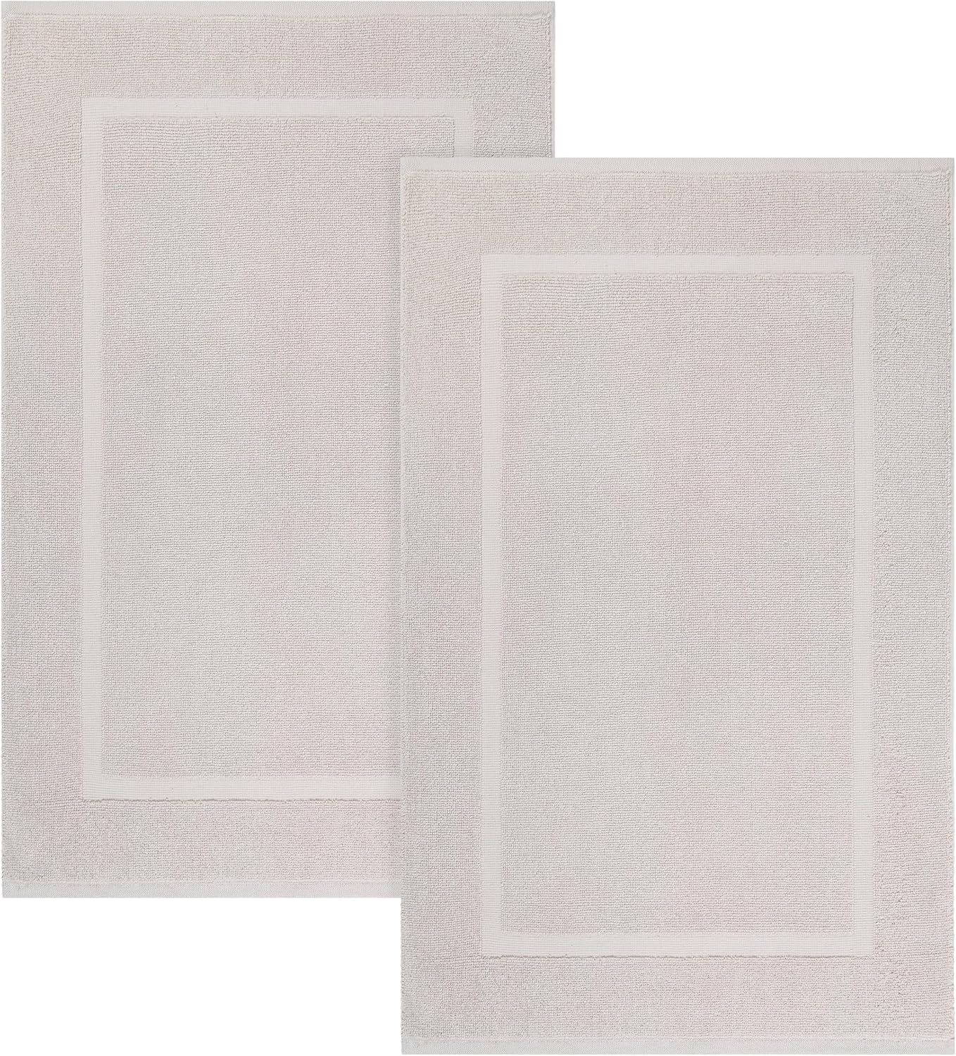 ELITE Emporium Home Collection 2-Piece Cotton Bathroom Mat Set, 21" x 34" - 100% Cotton, Absorbent, Quick-Dry, Bath Towel Mats for Bath Floor, Dusty Pink [Not a Bathroom Rug]