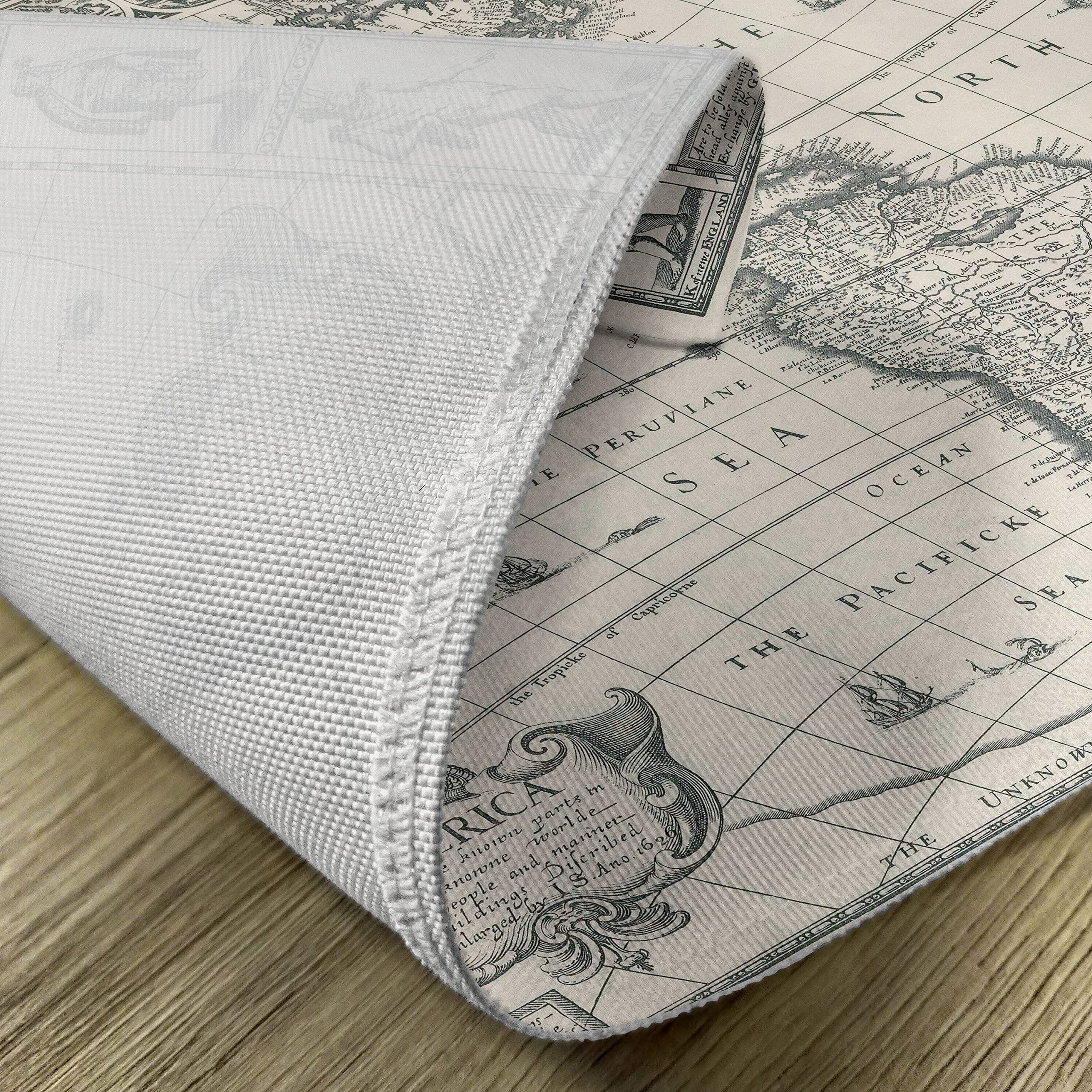 ABAKUHAUS Mappa del Mondo Tovaglietta Americana Set di 4, Retro Old America Mappa, Tovagliette in Tessuto Lavabile per Tavolo da Pranzo Cena, Multicolore