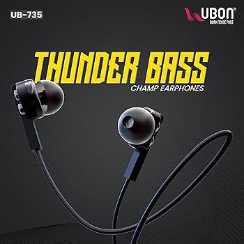 UBON UB-735 Wired Earphones with 3.5mm Jack | in-line Mic