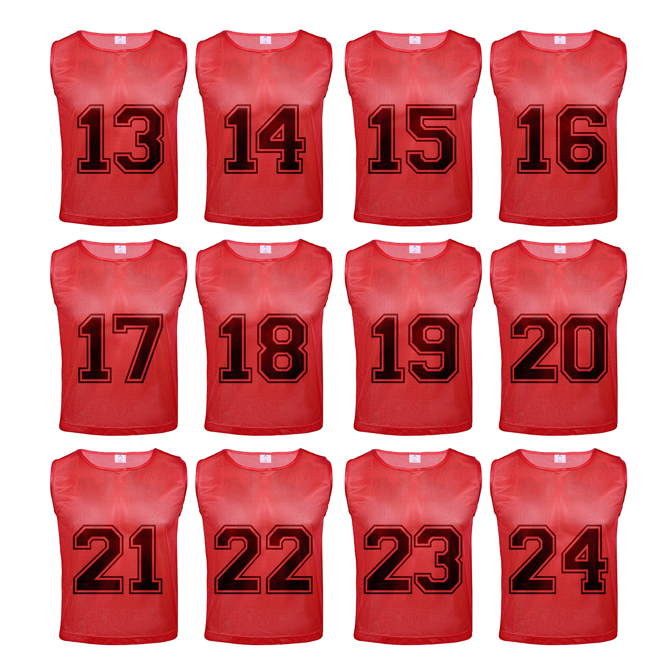 12 pcs Duramesh Pinnies/Scrimmage Vest - Kids Youth and Adult Pinnies, Numbered Penny Jerseys for Soccer