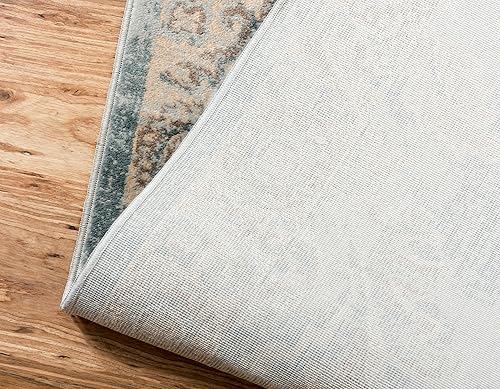 Miniatura 6 de Unique Loom Paris Collection - Alfombra tradicional envejecida en tonos pastel azul claro (5 pies x 8 pies)