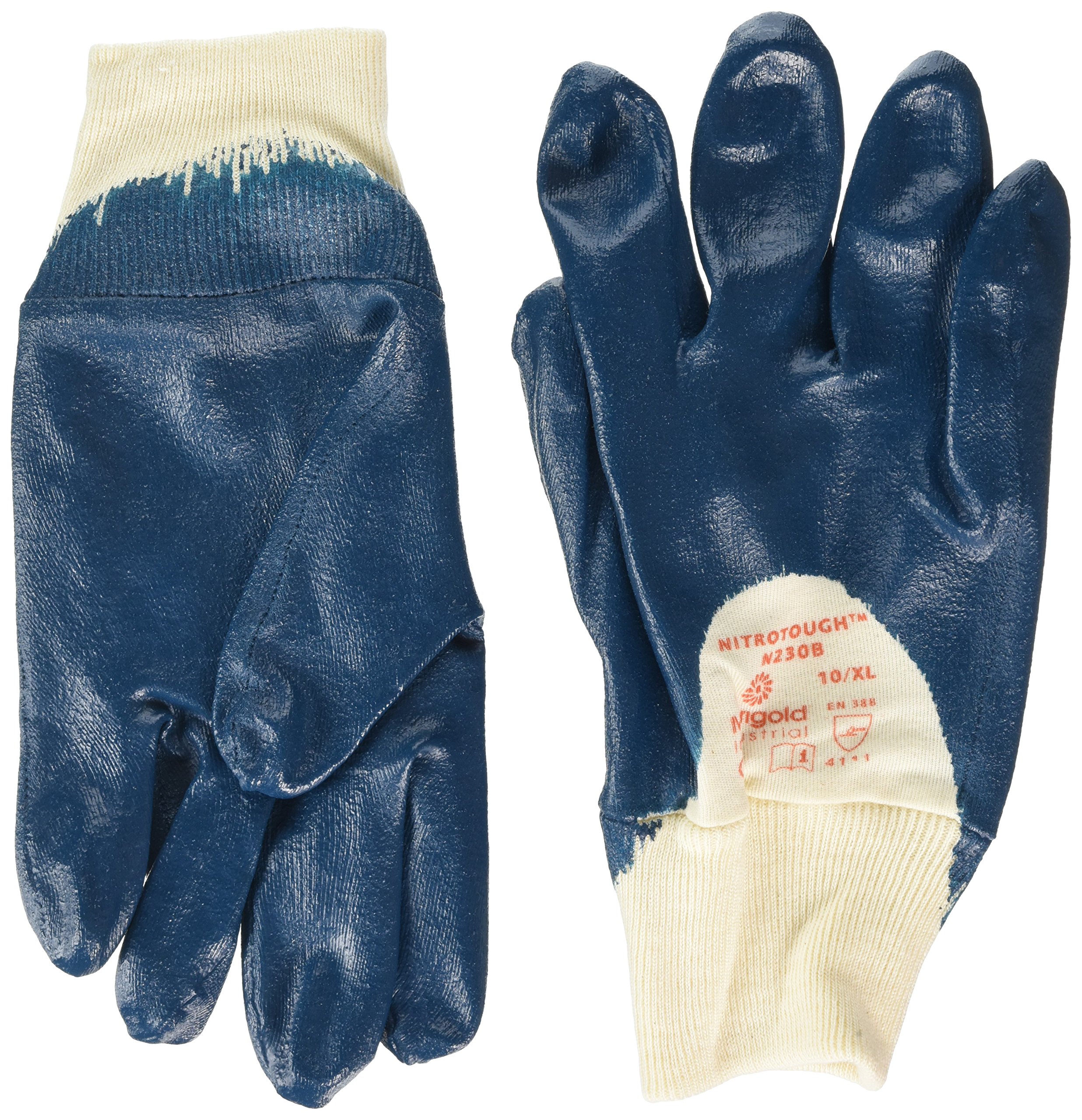 Ansell Nitrotough N230B Gants de Travail Oléofuges, Protection Risques Mécaniques, Usages Multiples, EPI Industrielle, Sécurité Professionnelle, Noir, Taille 2XL (12 Paires)