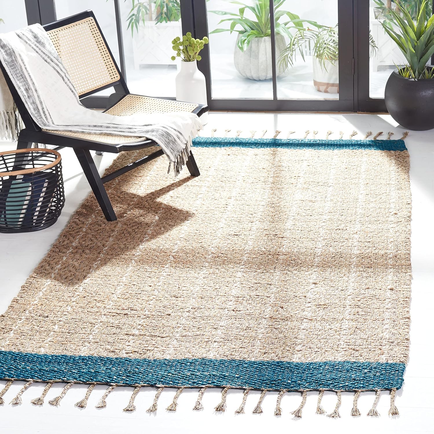 Ivory Cotton Flatweave Handmade Reversible Rug 5' x 8'