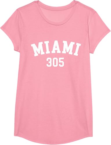 Miniatura 29 de Miami 305 USA American College Font T-Shirt Negro,Azul Marino,Azul Pastel,Arándano,Rojo,Plateado,Hierba,Verde Kelly,Marrón,Verde Oliva,Jaspeado