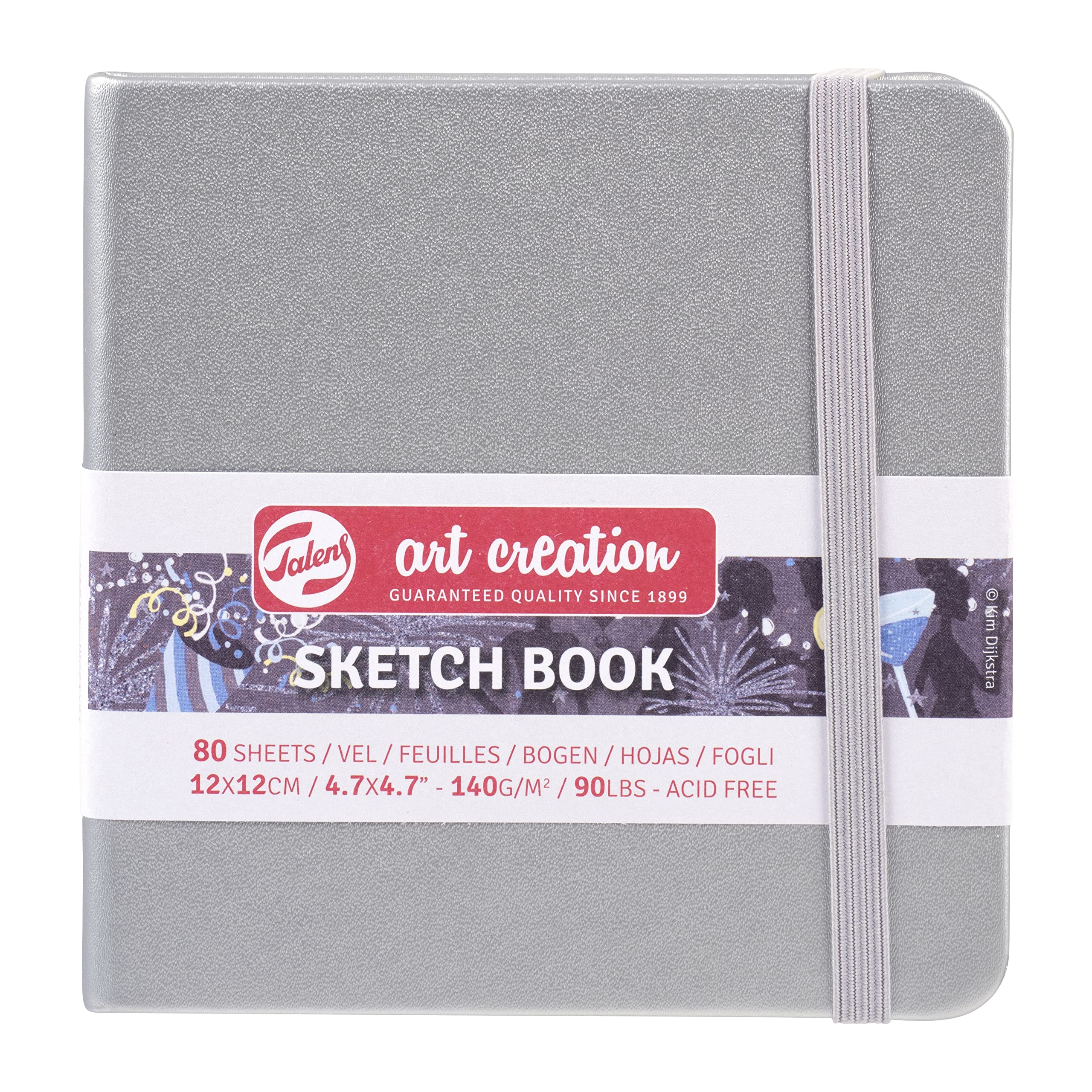 Sketchbook 80 Sheets, 12 cm x 12 cm, Shiny Silver