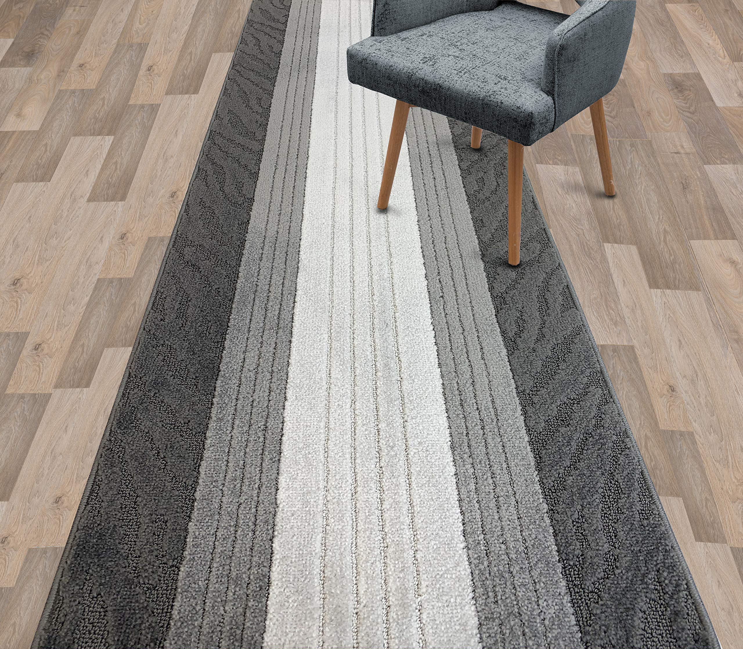 Custom Length Special Size Non-Slip Carpet Runner Rug for Long Narrow Hallways, Prevent Slippery Cold Floors, Retro Grey, 25 '' X 14 '