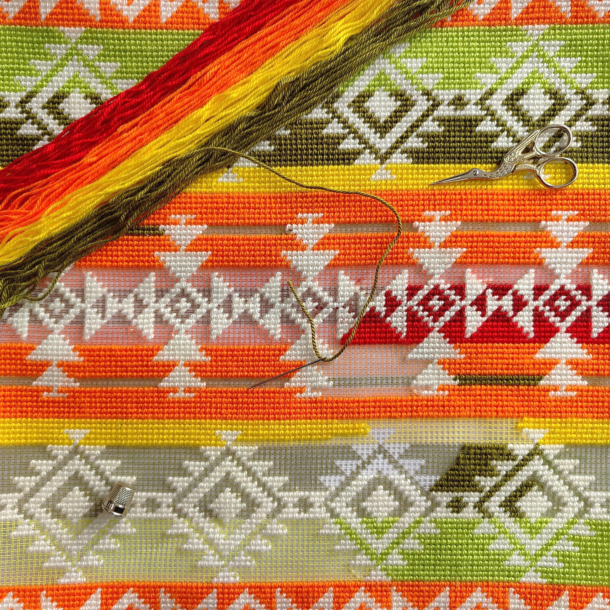 Brvsk Etniczny zestaw do haftowania dla dorosłych i początkujących - Gwatemala 40 x 40 cm z wyraźnym, precyzyjnym nadrukiem na bawełnianym płótnie; zawiera 2 igły, przędzę i łatwą do odczytania tabelę