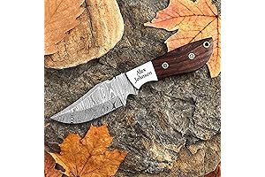 WINTERFELL Engraved Knife Personalized - Custom Damascus Hunting Knife