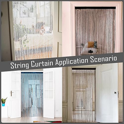 Miniatura 4 de YaoYue Cortina de cortina para puerta, estilo bohemio, hippie y con borlas para colgar en el patio, decoración de sala de estar, dormitorio, pared,