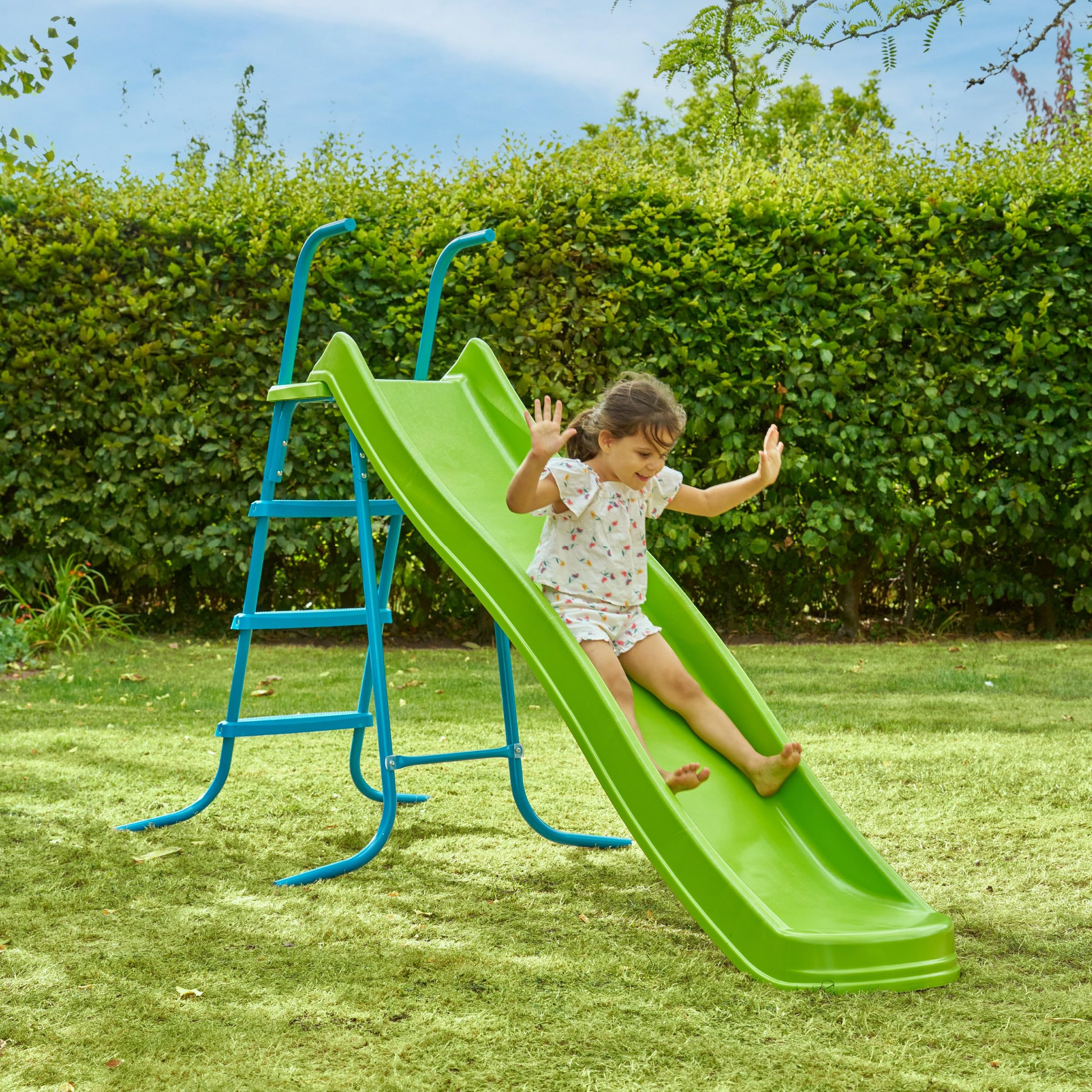 TP Toys Toboggan Ondulé L220 Cm, 3-10 Ans, 4 Marches, Vert Pomme