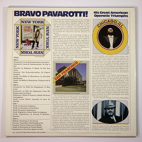 Miniatura 2 de Bravo Pavarotti His Great American Operatic Triumphs