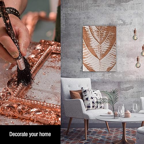 Miniatura 5 de U.S. Art Supply Schabin - Copos dorados de lámina metálica (paquete de 3), botellas de cobre de imitación de 0.45 oz (10 g), copos de hoja de metal