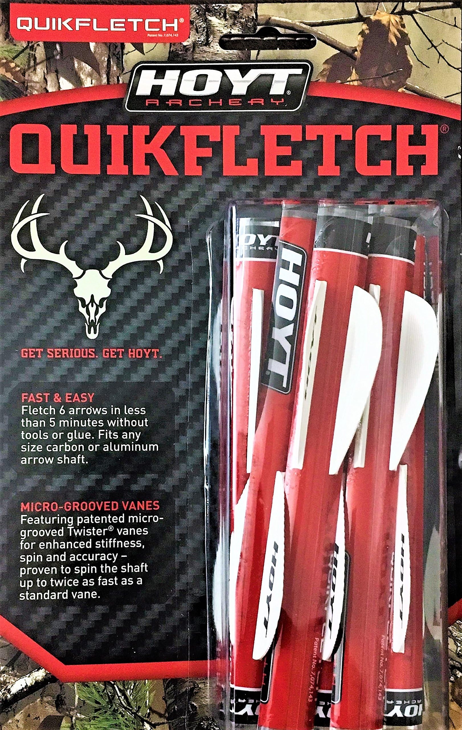 Hoyt Quikfletch Redtube w/ White Twister Vanes - 6 Pack