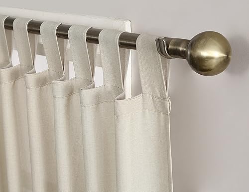 Miniatura 10 de No. 918 Trevor - Juego de 2 paneles de cortinas semitransparentes con textura de lino jaspeado, 40 x 84 pulgadas, rosa agua de rosa