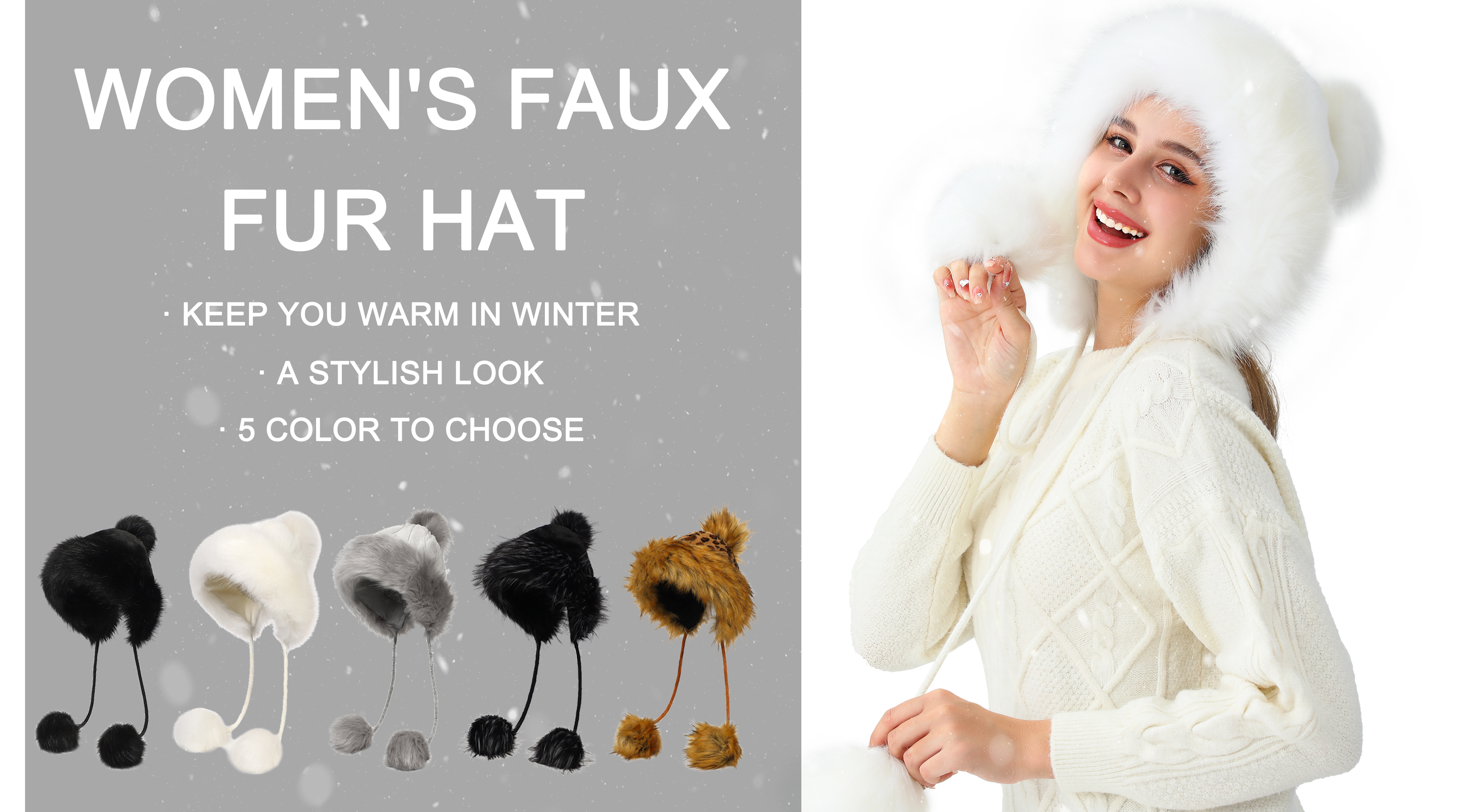 Gorro invierno con pompon y orejeras para mujer miniatura 7