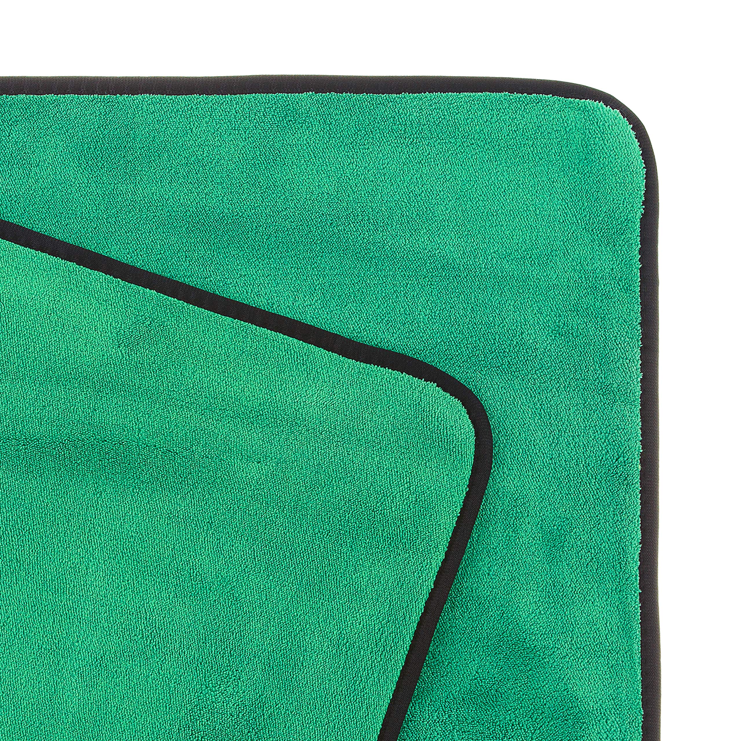 Toalla de secado de microfibra de 800 g/m², color verde | Paño de limpieza de felpa grande de 50 x 76 cm para lavar el coche, detallar, pulir, hogar, baño, vidrio, sin pelusa y antiarañazos.