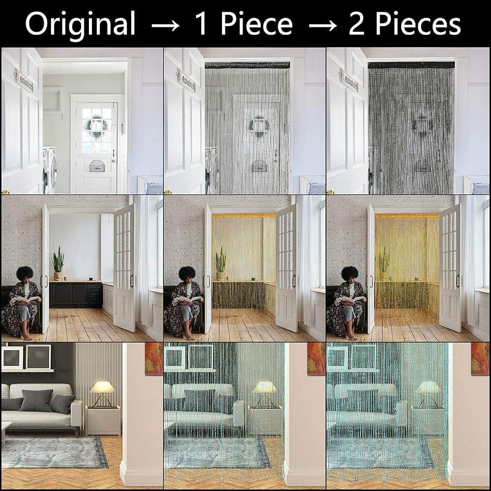 Unique Bargains Beaded String Door Window Curtain Tassel Fly Screens Room Divider