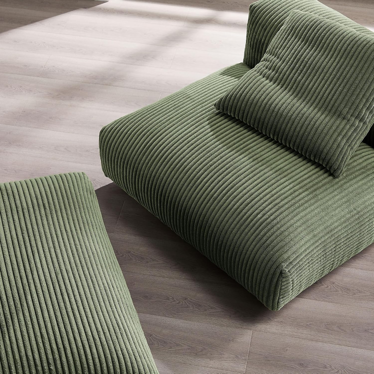 Modway Solace Armless Chair and Ottoman, Fern
