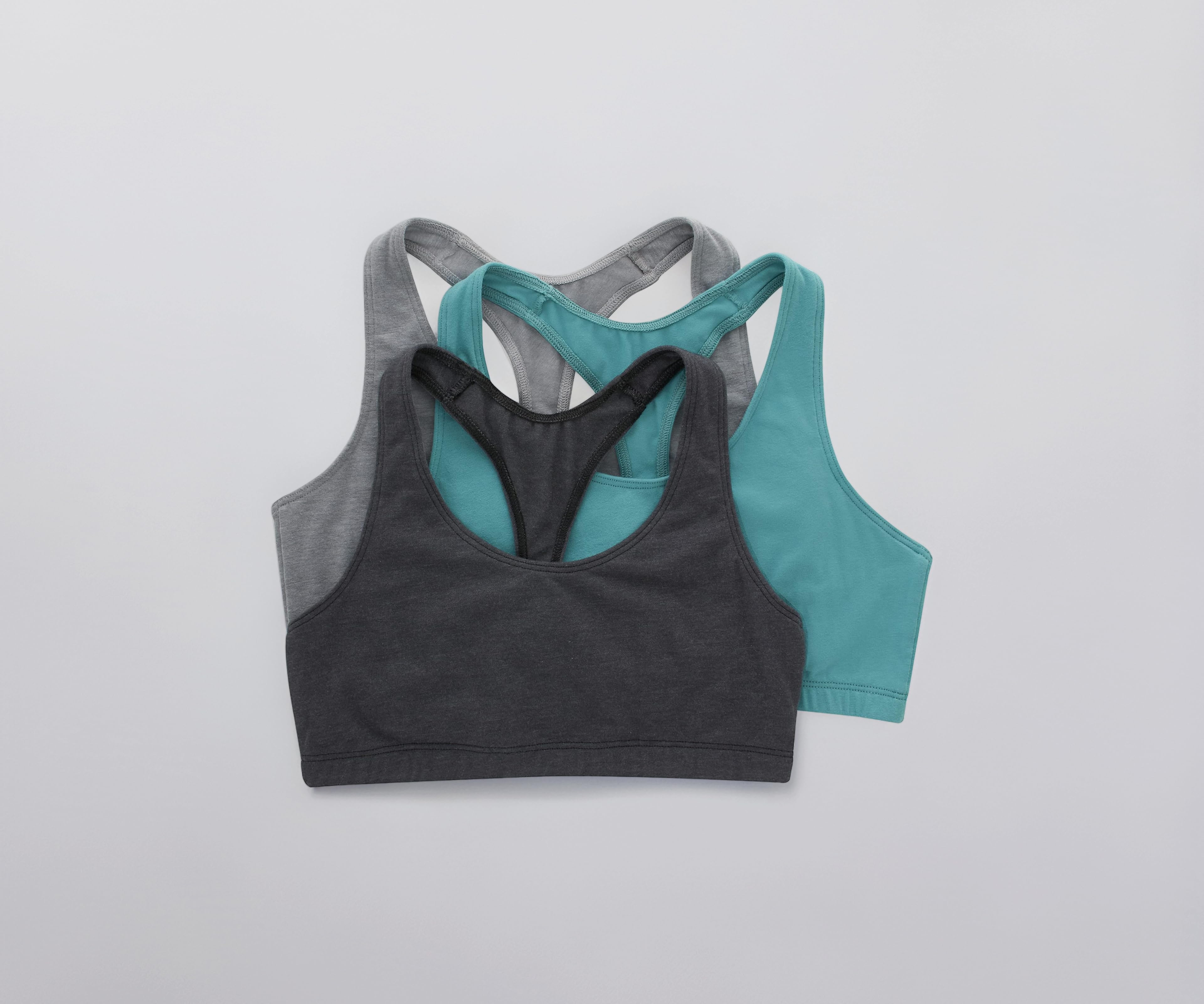 Hanes Women's Racerback Cotton T-Back Bralette (3 Pack)