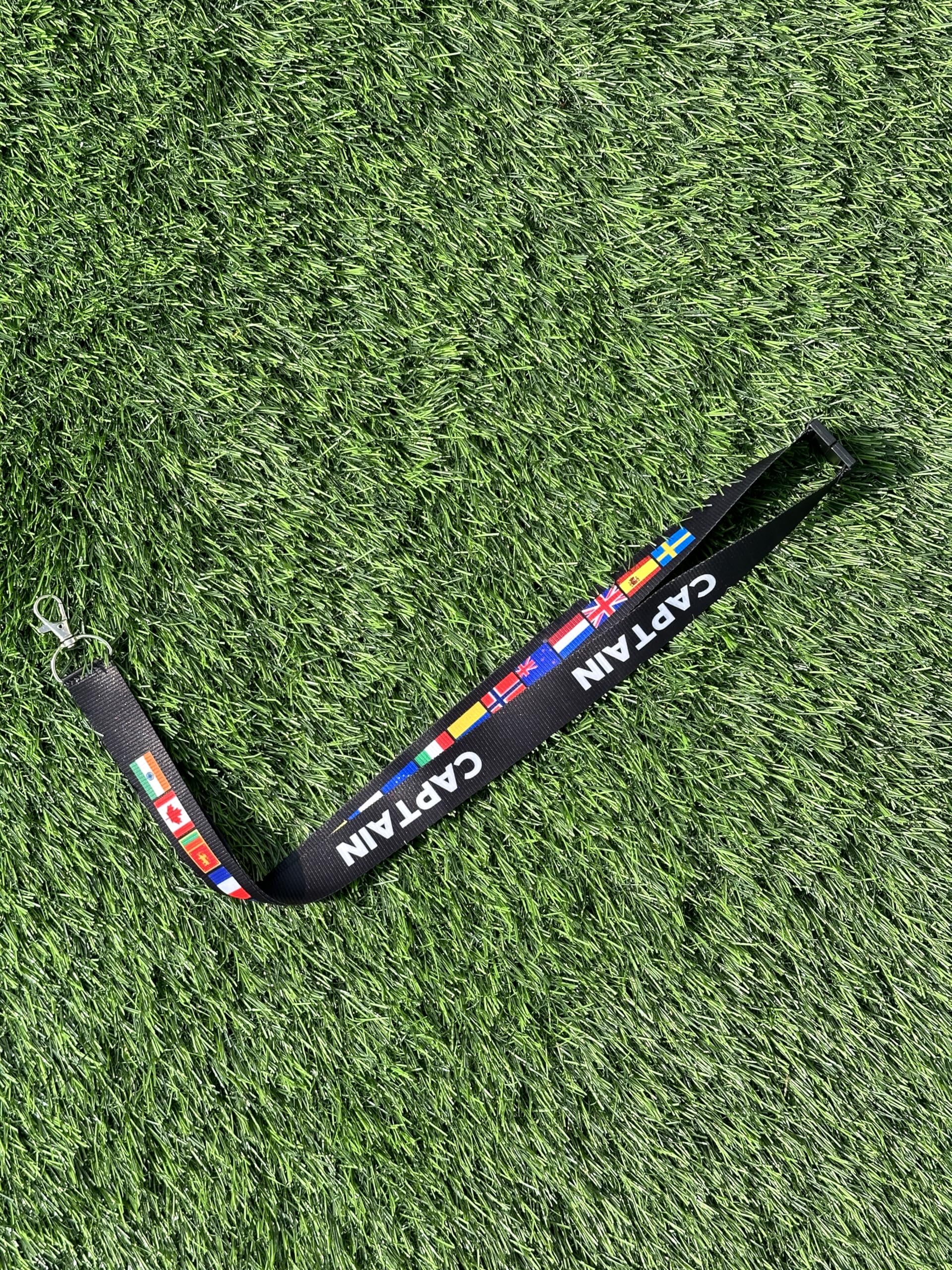 Black Captain Lanyard with Flags