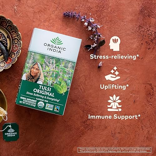 Miniatura 4 de Organic India - Té orgánico de Tulsi té de hierbas 18 saquitos de infusión 1 paquete