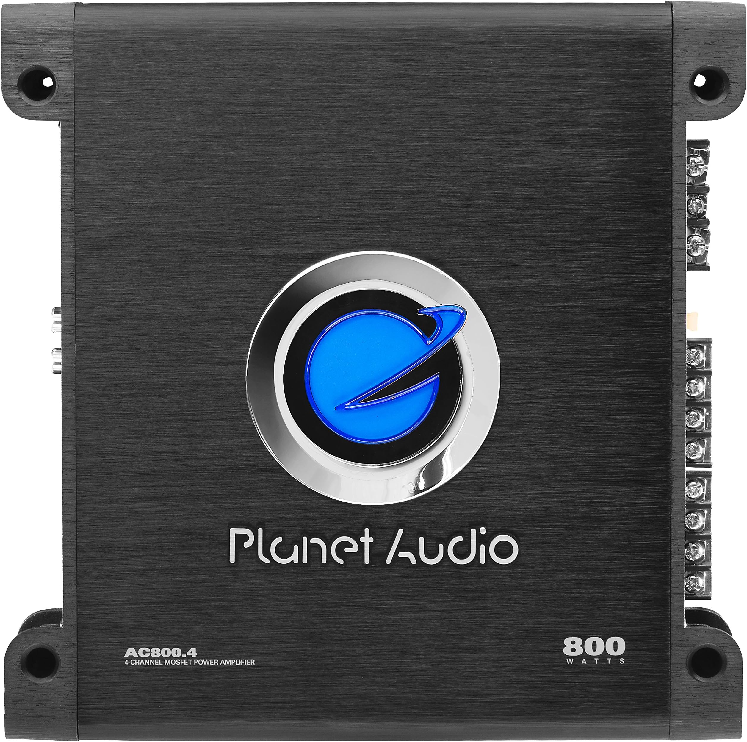 Planet Audio AC800.4 4 Channel Class A/B Car Amplifier - 800 High Output, High/Low Level Inputs, High/Low Pass Crossover, Hook to Subwoofer for Bass