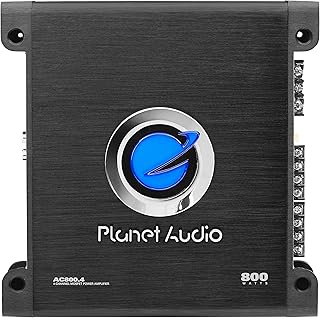 Planet Audio AC800.4 4 Channel Car Amplifier - 800 Watts, Full Range, Class A/B, 2-4 Ohm Stable, Mosfet Power Supply, Bridgeable