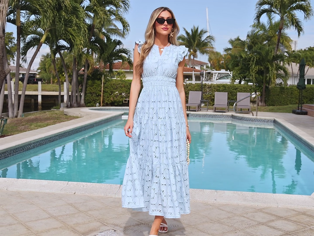 where can i find cute maxi dresses PRETTYGARDEN Women's Summer Eyelet Boho Dresses,Army Green,S Boutique dresses Navy Cocktail Dress for YGroup_colourway-honeymini and peplum style effect Size:2 (PREORDER SHIPS IN APPROX 6 WEEKS)