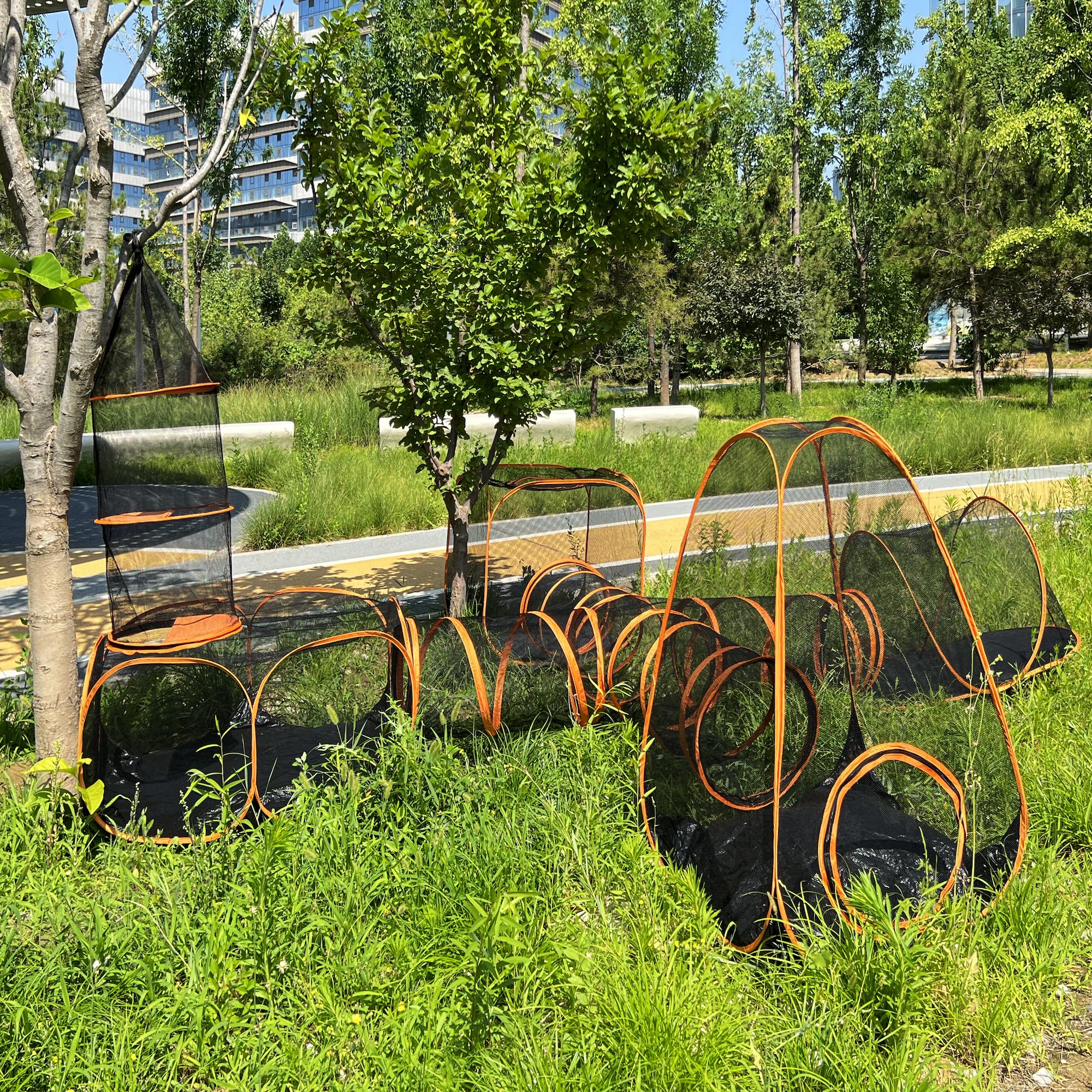 Compound Outdoor Pet Tent Tunnel & Tower, 6-in-1 Playhouse Enclosure