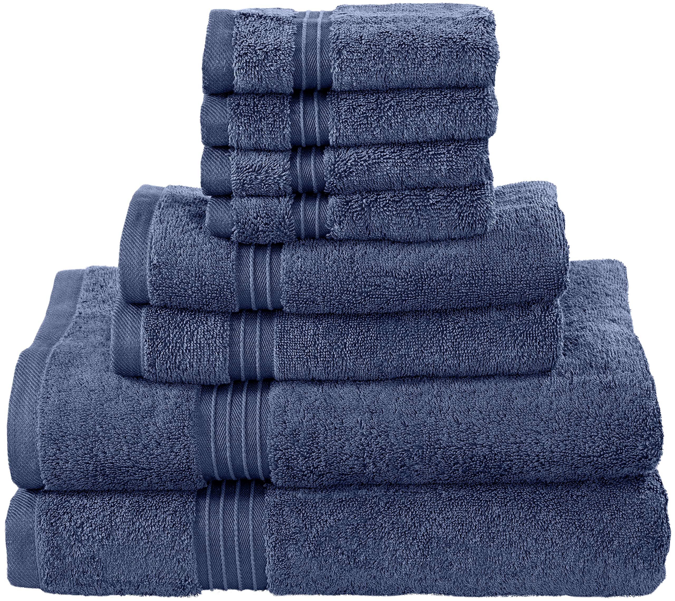 Bliss Casa - 8 Pieces Towel Set - 2 Bath Towels, 2 Hand Towels, and 4 Washcloths, 600 GSM Ring Spun Cotton Highly Absorbent Towels for Bathroom, Shower Towel