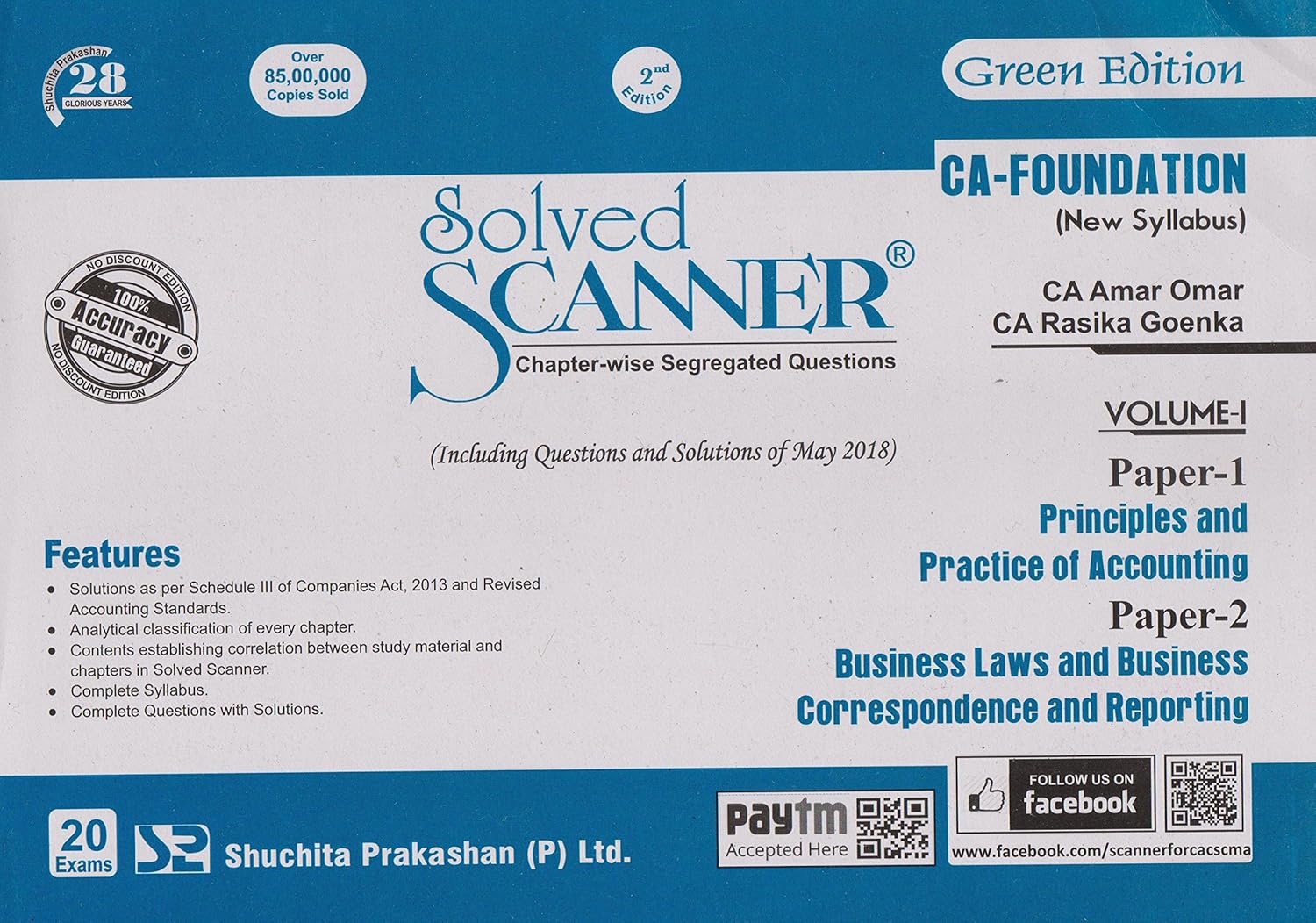 Buy Shuchita Prakashan's Solved Scanner CA Foundation Principles And