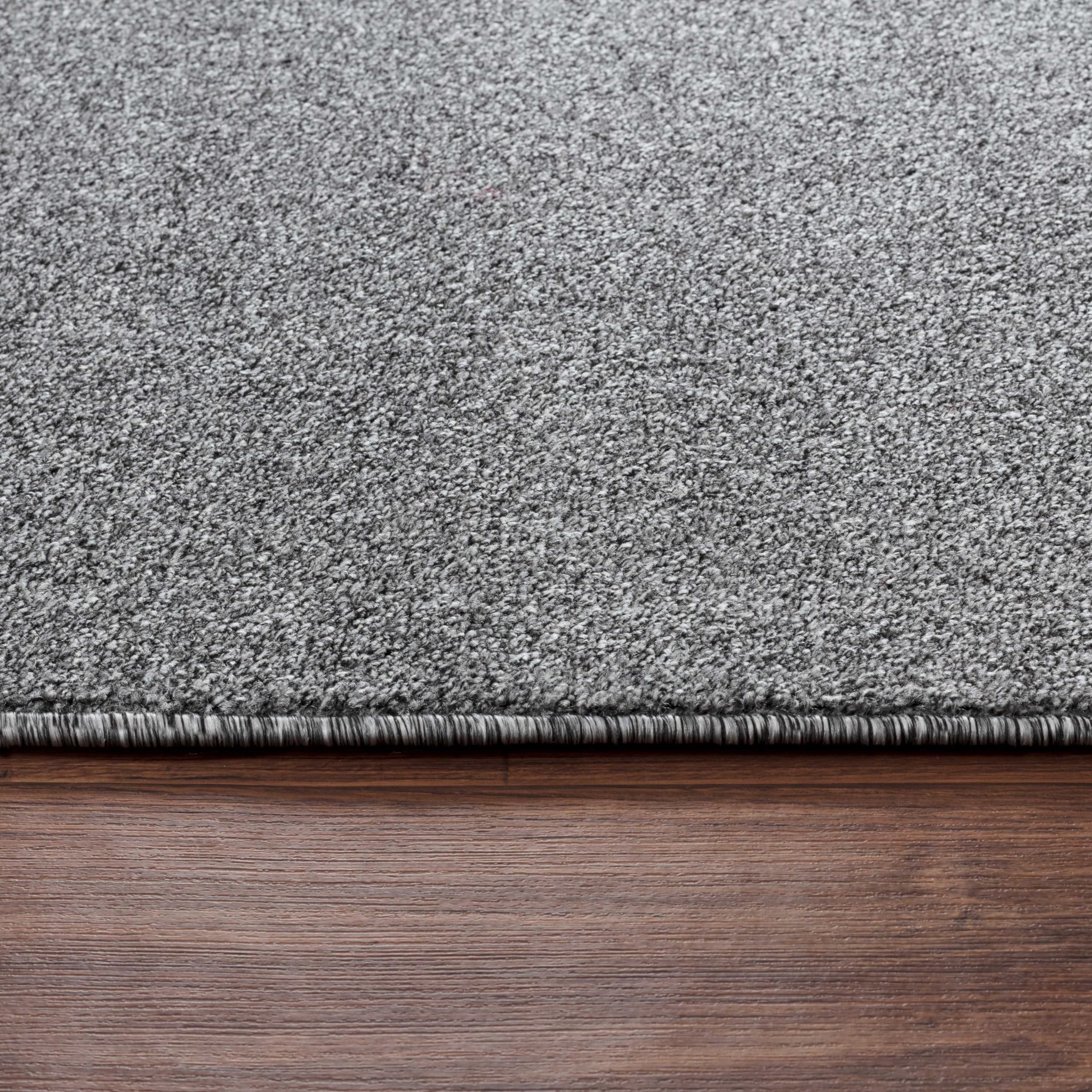 HomebyHome Tapis 160x230 cm Gris, revêtement à Poils Courts, Couleur Sobre, Structure Stable pour Salon et Chambre