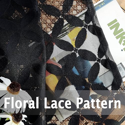 Miniatura 3 de Paneles de cortina de encaje floral transparente de 54 pulgadas de largo, cortinas geométricas de gasa transparente para sala de estar, dormitorio,