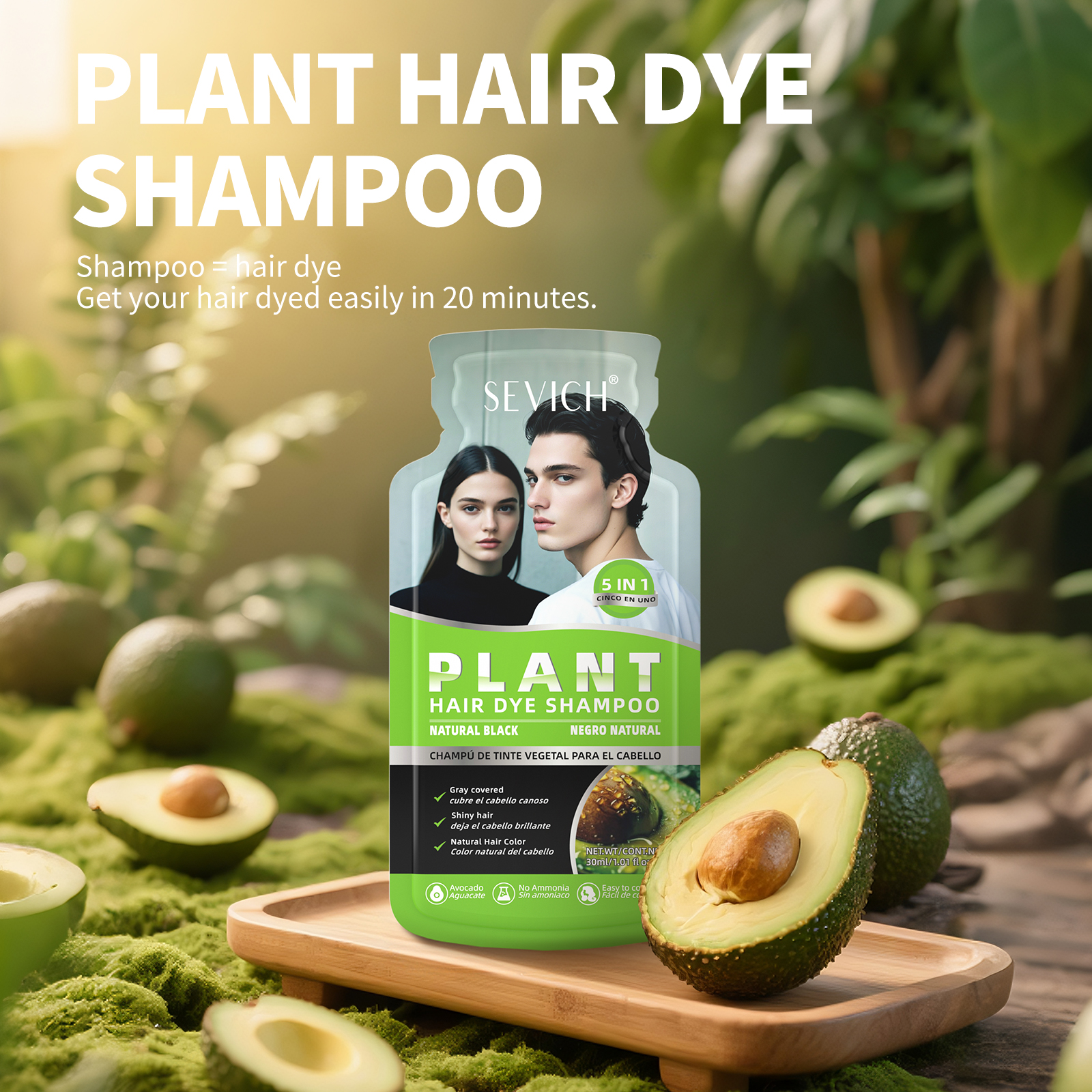 Amazon.com : SEVICH 5-in-1 Ginseng Hair Dye Shampoo for women