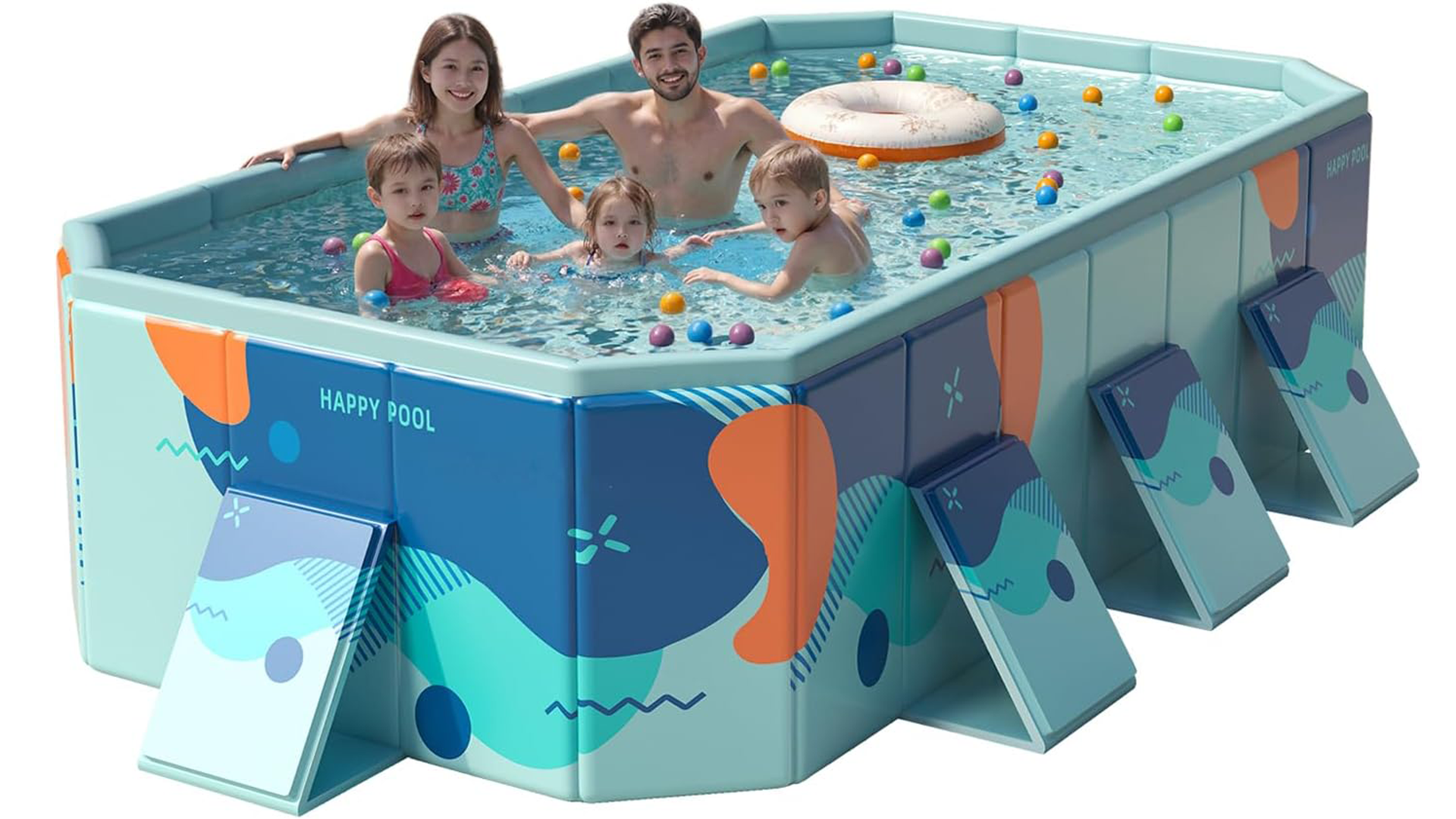 Amazon | プール 空気入れ不要 ビニールプール 大型 折り畳み式 水遊び