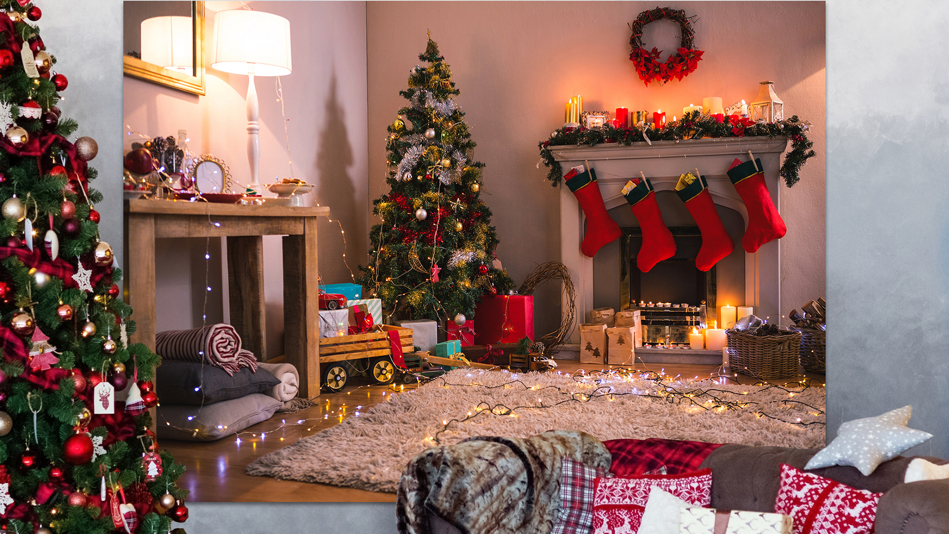 Christmas Living Room Wallpaper