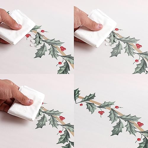 Miniatura 3 de Wewoch Christmas Leaves Print Tablecloth Waterproof and Stain Resistant Table Cloth Decorative Tablecloths is Suitable for HolidayDiningParty