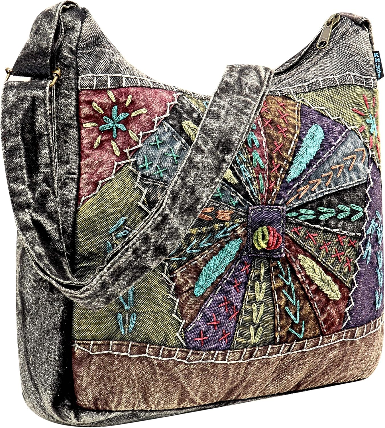 KHUSI Handmade, Cotton messenger style shoulder bags for women.