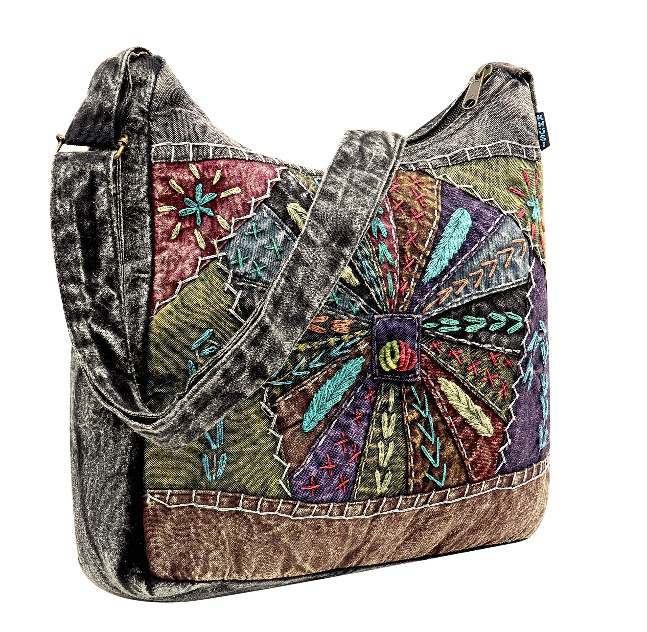 KHUSI Handmade, Cotton messenger style shoulder bags for women.