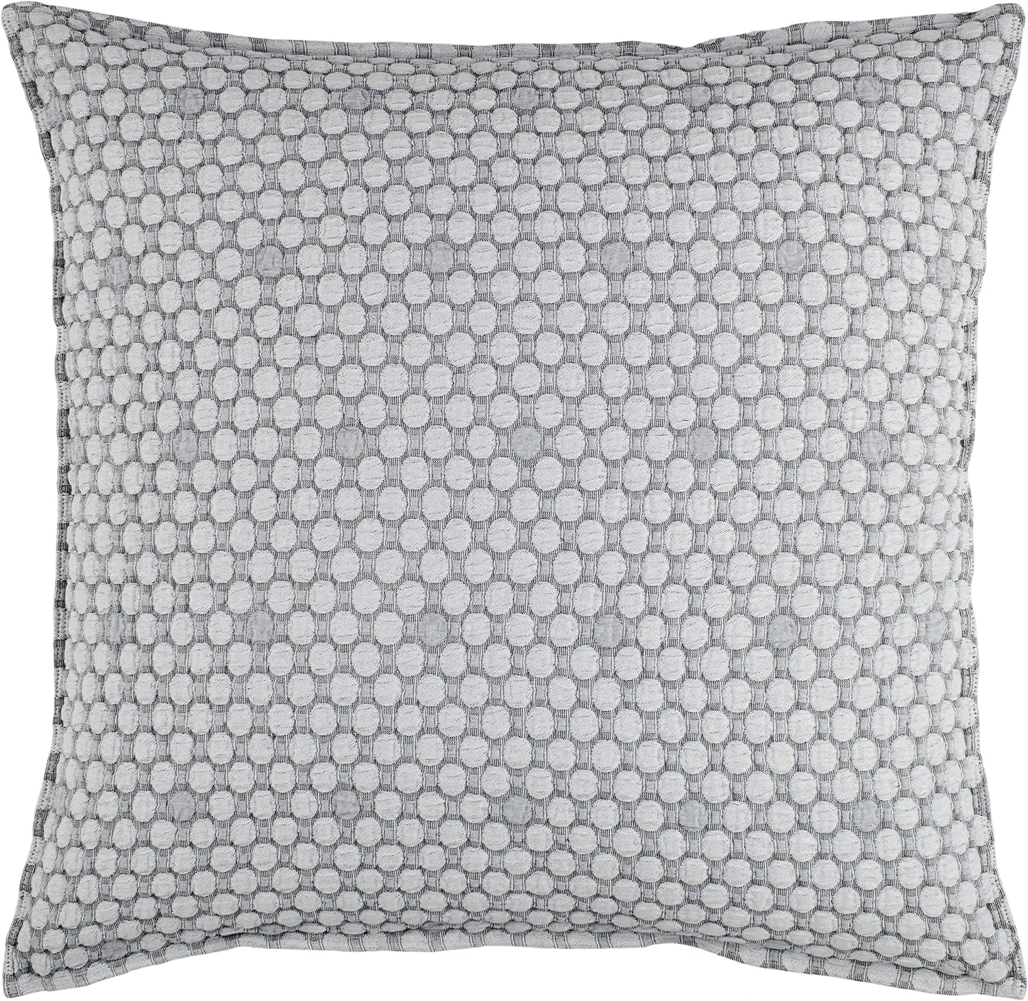 Pine Cone Hill Lodi Black/White Matelasse Pillow Sham, Dutch Euro Size, Black/White Solid Pattern